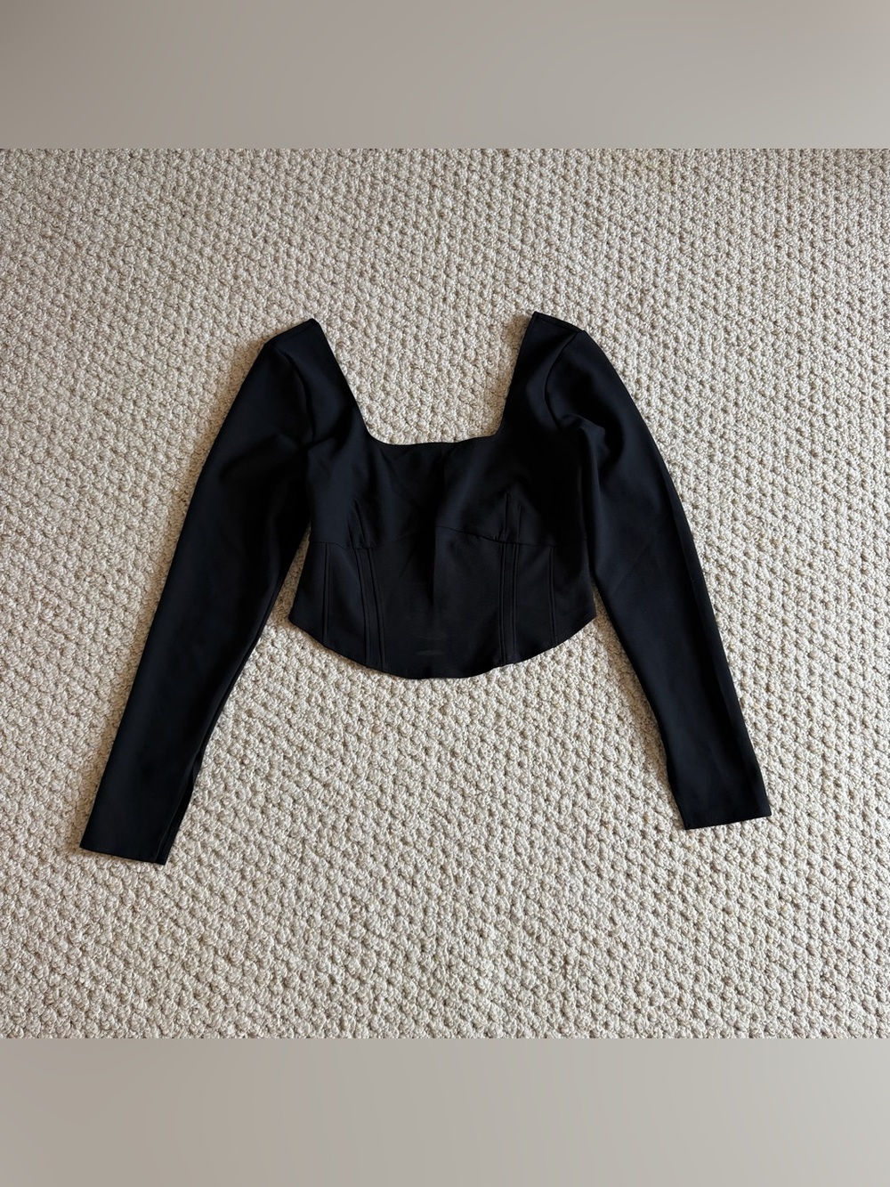 Abercrombie Long-Sleeve Corset Scoopneck Top